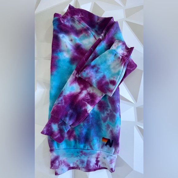 🫟Aviator Nation Hand Tie-Dyed Crew Sweatshirt Magenta 
limited edition Size:M - Picture 8 of 15
